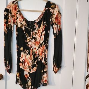 Long Sleeve Floral Romper